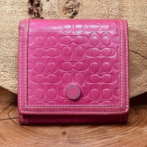 Coach Handbags - RARE COACH VINTAGE EMBOSSED LEATHER BIFOLD WALLET